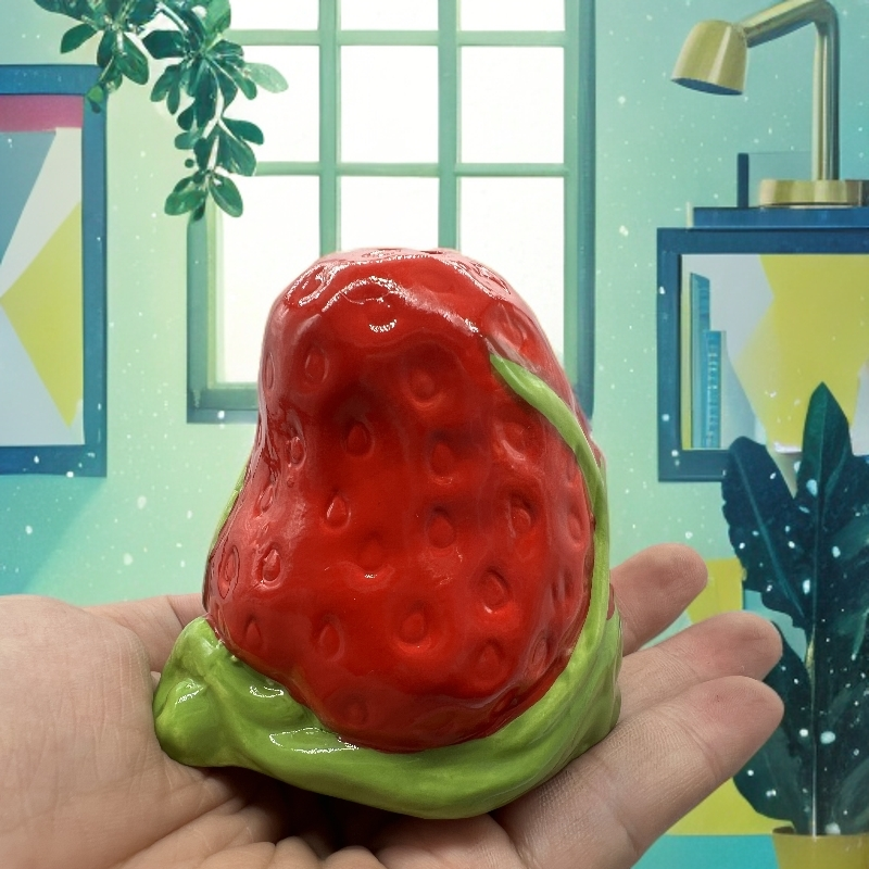 Strawberry Salt and Pepper Shakers, 2-Piece Ceramic Spice Jars, Cute Kitchen Decor, Novelty Gift for Christmas, Housewarming