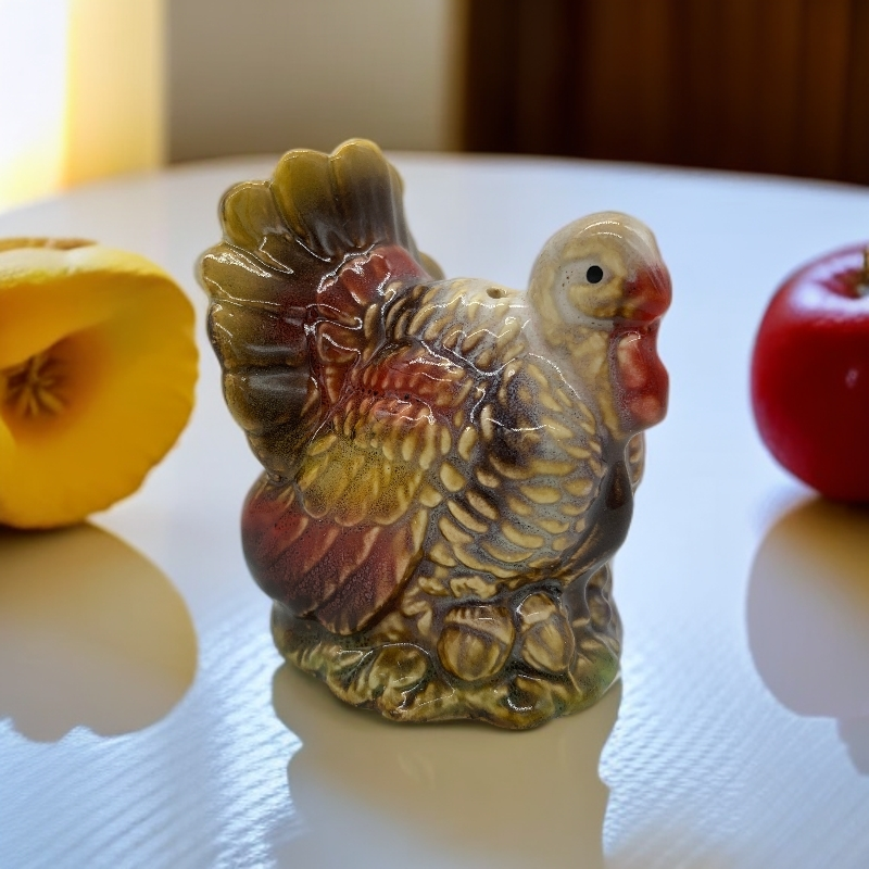 Turkey Salt and Pepper Shakers, 2-Piece Ceramic Spice Jars, Cute Kitchen Decor, Novelty Gift for Christmas, Housewarming